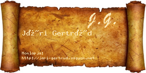 Jári Gertrúd névjegykártya